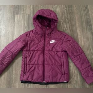 Nike violet puffer jacket in women